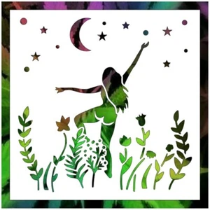 11.5"x11.5" Clear Plastic Stencil - Naked Dance (ROA11) (.007") - Picture 1 of 2
