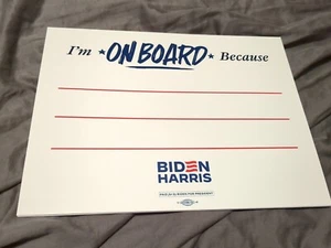 Offizielles authentisches Joe Biden / Harris 2024 Poster Plakate Ich bin an Bord, weil  - Bild 1 von 1