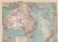 Melanesien Neukaledonien Neuguinea LANDKARTE von 1908