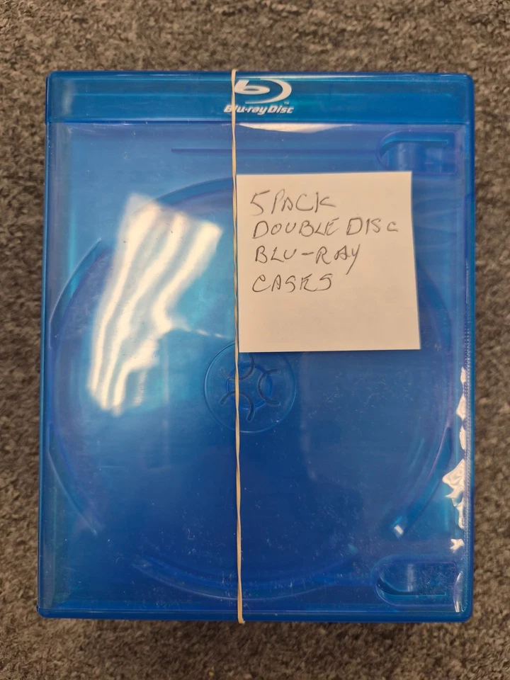 Pack of ( 5 ) Blu-Ray Standard Empty Replacement Cases - Holds 2 discs - Image 1 of 1