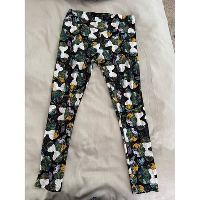 LuLaRoe Leggings Altos y Curvilíneos Disney Mickey Mouse Estampado Floral Negro OS Foto 1 de 4