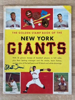 1955 Golden Stamp Book New York Giants w/ Both Sheets - Signed by Monte Irvin - Image 1 of 4