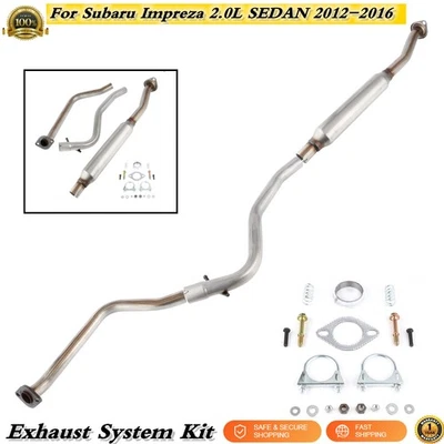 Resonator Exhaust Kit For Subaru Impreza 2.0L SEDAN 2012 2013 2014 2015 2016 MEW - Image 1 of 4
