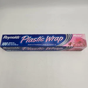 Vintage Reynolds Plastikfolie Rose Farbe 100 Quadratfuß versiegelt ungeöffnet 1990er Neu aus altem Lagerbestand - Bild 1 von 6