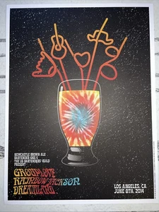GROUPLOVE 2014 Los Angeles Gig Poster Newcastle Brown Ale / Bartenders' Guild - Picture 1 of 14