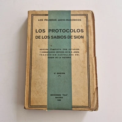 Los protocolos de los sabios de sion - Ediciones Fax - Madrid 1936 - Image 1 of 4