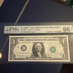 1969B Federal Reserve Note One Dollar Bill Autographed By John B Connally Graded - Picture 1 of 3