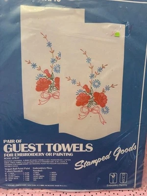 Vogart Crafts Toallas de Invitado para Bordar ROSAS Estampadas 8721A ¡NUEVAS Envío Gratis! Foto 1 de 2