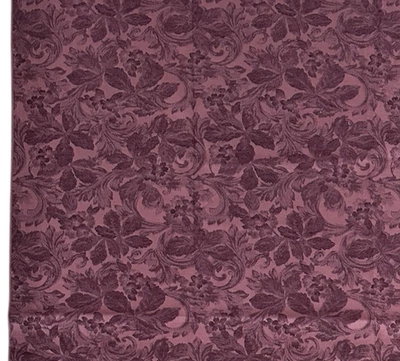 Floral Scroll Burgundy Damask Jacquard Tone on Tone Interior Fabric 50"L x 54"W - Image 1 of 4