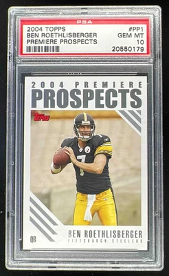 2004 Topps Premiere Prospects #PP1 Ben Roethlisberger RC PSA 10 - Image 1 of 2