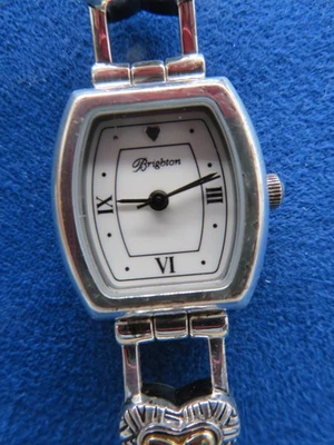 Ladies Brighton Essex Watch Two Tone Heart Link Band Toggle Clasp New Battery - Image 1 of 4