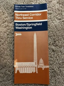 June 12 1977 Amtrak Train Time Table Schedule - Picture 1 of 2