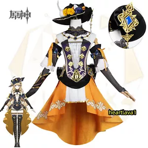 Spiel Genshin Impact Navia Anzug Cosplay Kostüm mit Hut Komplettset Outfit - Bild 1 von 17