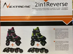 8029975927732 Pattini EXTREME 2in1 Reverse Pattini A Rotelle. Taglie 30-33 Lime - Foto 1 di 4