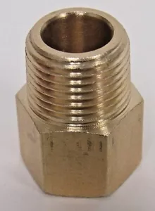 BRASS ADAPTER 3/8" NPT FEMALE X 3/8" BSPP MALE NEW - Picture 1 of 3