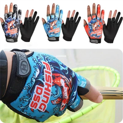 1Pair Fishing Gloves Suitable Anglers Cycling Sports Breathable Non-slip Outdoor - Image 1 of 4