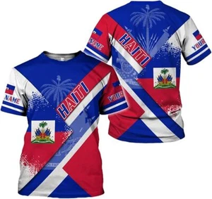 Personalized Haiti Pride Flag Shirt, Haitian Pride T shirt 3D for Men & Women - Picture 1 of 8