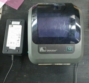 ZEBRA GK420 DT GK42-202520-000 THERMAL LABEL PRINTER W/ FSP070-RDB 808099-001 24 - Picture 1 of 6