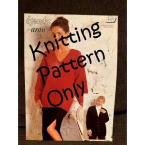 New Wendy 4527 Aran Cabled Tunic and Cardigan Sweater Knitting Pattern - Picture 1 of 3
