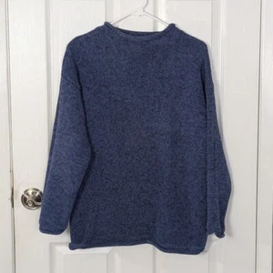 Vintage Anne Klein Knit Ramie/Cotton Mock Neck Pullover Sweater Blue Size S - Picture 1 of 5