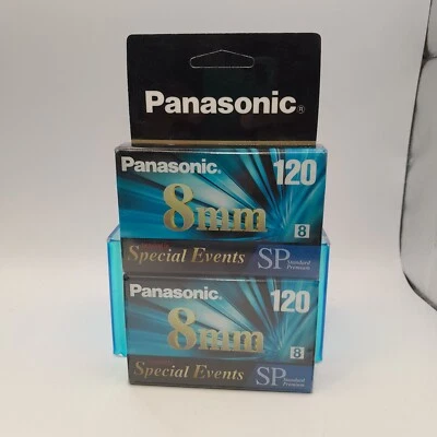 2 Panasonic SP120 8mm Premium Camcorder Video Tape NV-P6120SP Brand New Sealed - Image 1 of 3