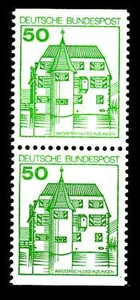 BUND B.u.S., Mi.1038 C/D I**, 50 Pf. senkrechtes Paar oben und unten geschnitten - Picture 1 of 1