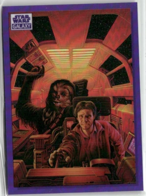 Han Solo Chewbacca Topps Star Wars Galaxy 2022 #42 Purple Refractor /25 - Image 1 of 2