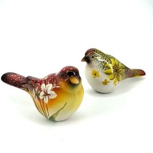 Juego de 2 pájaros florales pintados a mano vintage Ganz coleccionables amarillos primaverales - Imagen 1 de 7