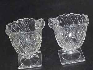 2 Indiana Vintage Creamers Pretzel Pattern #633 Depression Glass 1930s - Picture 1 of 4
