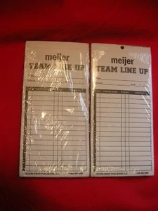 2 Pack Meijer Team Line-Up Cards - 3 White 1 Yellow Carbonless Copy 25 Sets Per - Picture 1 of 4