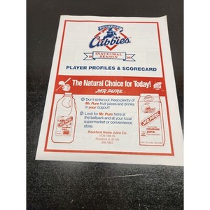 1995 Rockford Cubbies Players Profiles & Scorecard - Inaugural Season