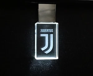 Chiavetta Usb 32 Gb Cristallo LED logo Juventus luce Bianca calcio Juve Regalo - Foto 1 di 11