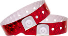 Bracelets de fête en plastique holographique rouge - pack de 500 bracelets vinyle pour événements C