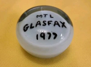 Rare Demaine Glass Paperweight Mtl Glasfax 1977 - Picture 1 of 10