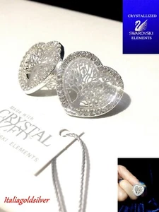 Orecchini Donna Albero della Vita SWAROVSKI ELEMENTS ORIGINALI Cristalli Argento - Foto 1 di 10