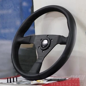 MOMO MonteCarlo 350mm 14' Genuine Leather Thickened Spoke Sport Steering Wheel - Picture 1 of 11