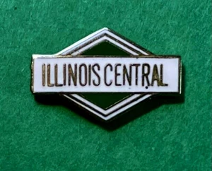 Pin de solapa con logotipo de empresa vintage de ferrocarril central de Illinois 13/16" x 1/2" - Imagen 1 de 4