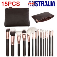 15Pcs Cosmetic Make up Brushes Face Powder Blusher Foundation Kabuki Contour Set