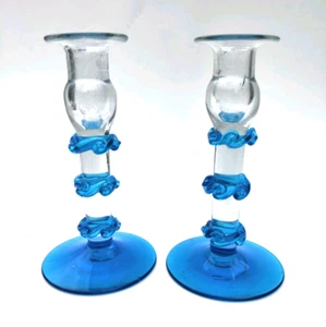 Blenko Pair (2) Candlesticks #476-CS Pre-Designer, 1946 - 1948 only - Picture 1 of 17