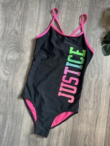 Rainbow Justice Logo Swimsuit Size 8 - Picture 1 of 5