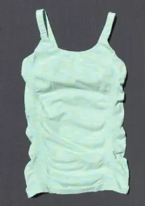 ATHLETA Green Space Dye Soft Stretch Cotton Seamless Tank Top w/ Sports Bra US S - Picture 1 of 6