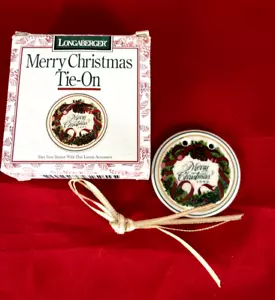 Longaberger 1996 Merry Christmas Basket Tie-On w/original box - Picture 1 of 2