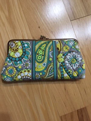 Bolso sin asas Vera Bradley Limón Parfait Kiss Lock amarillo cachemir nuevo sin etiquetas Foto 1 de 4