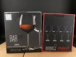 Bar By Circle 1940 Ridel Vivant Wine Goblet Crystal Glass Stem Lot of 7 New - Picture 1 of 13