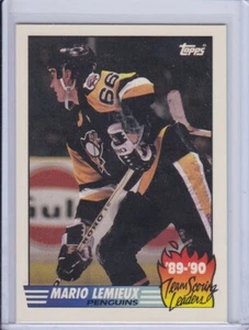 Mario Lemieux 1990 Topps Team Scoring Leaders Card 17 Grade MT - Picture 1 of 2
