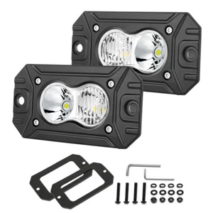 2X Flush Mount 4inch LED Work Light Pods Combo Off Road Driving Spot Fog Truck - Picture 1 of 13