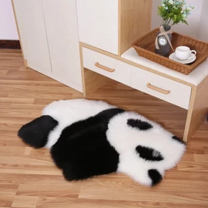 STP Goods Panda Sheepskin Fur Area Rug 37x26" - Picture 1 of 6
