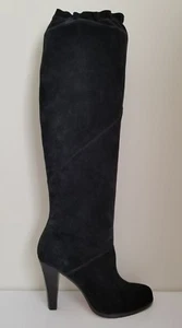 MICHAEL KORS OLIVIA ICONIC RARE BLACK SUEDE SLOUCHY TALL BOOTS US 6 I LOVE SHOES - Picture 1 of 7