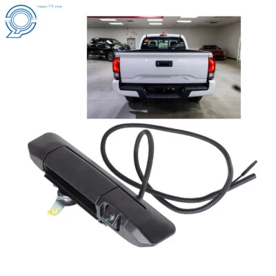 Manija de puerta trasera con cámara de reversa negra de plástico ABS para Toyota Tacoma 2005-2014 Foto 1 de 4
