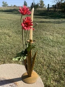 Vintage Exquisite Metal Design Flower Vase & Candle Holder Candelabra ❤️sj17j2s - Picture 1 of 10
